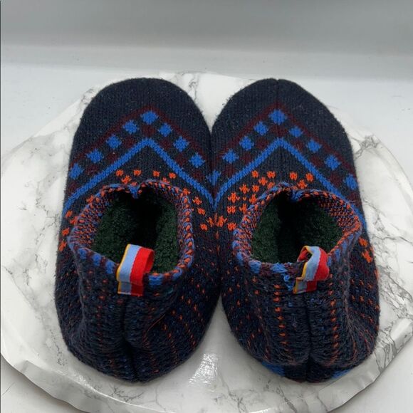 BOMBAS Fair Isle Multicolor Knit Sherpa Lined Gripper Slipper-L - Picture 5 of 8